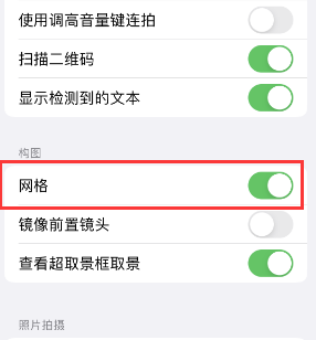 商都苹果手机维修网点分享iPhone如何开启九宫格构图功能 