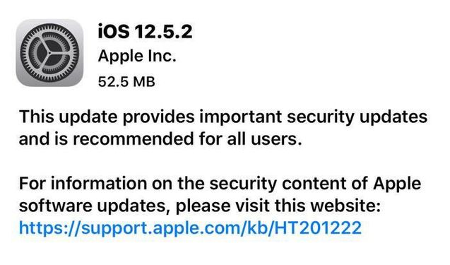 商都苹果手机维修分享iOS12.5.2发布，建议所有老苹果用户安装 